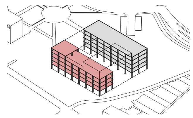 Constructietekening van het Huis voor de Stad